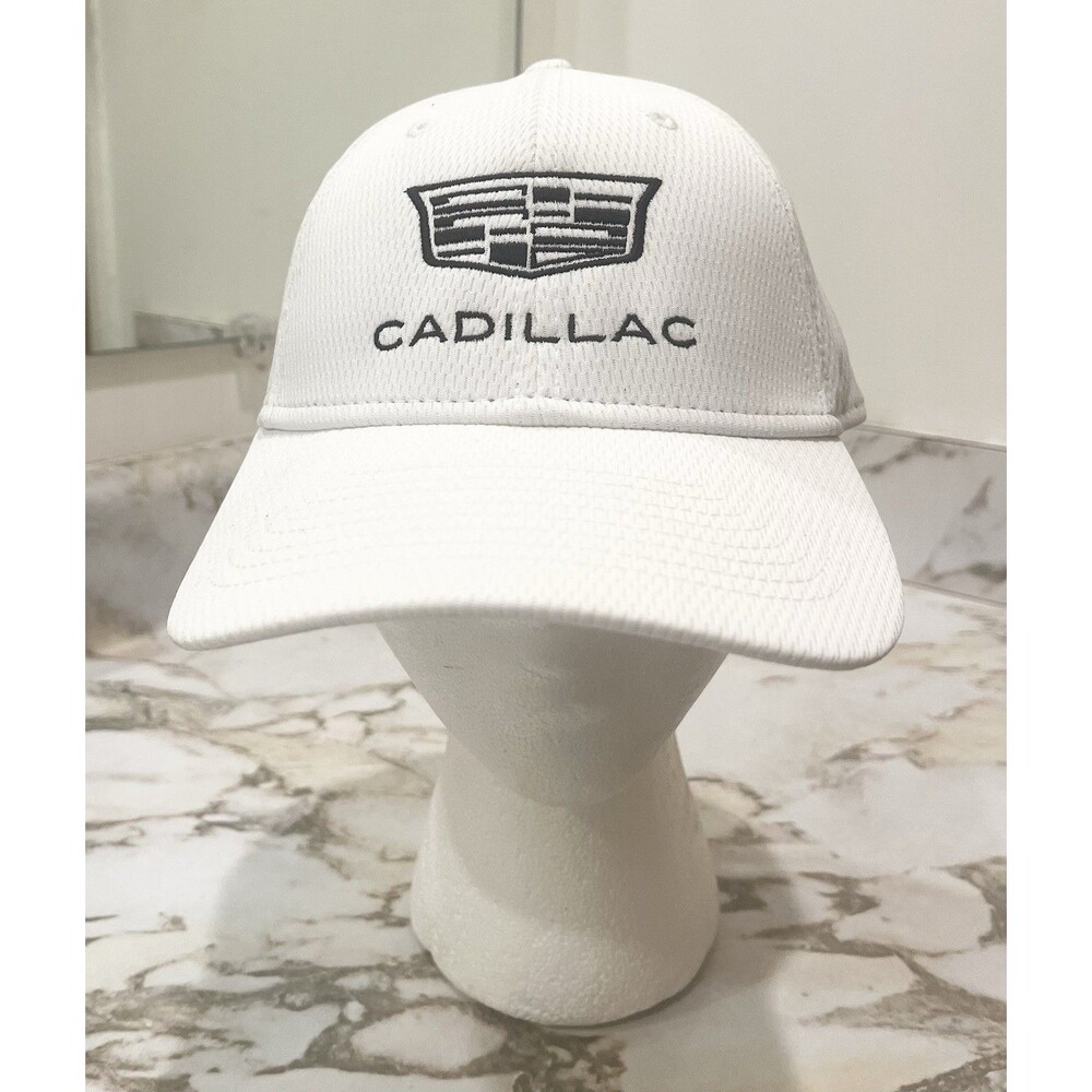 Cadillac New Era 9FORTY White Adjustable Hat Cap Embroidered Logo One Size